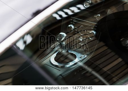 View On The Gearstick Of A Luxury Sports-car