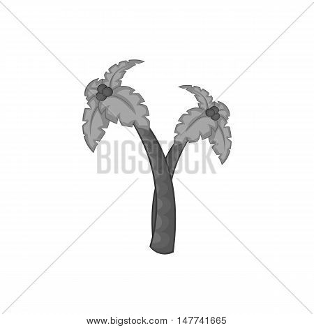 Palm trees icon in black monochrome style on a white background vector illustration