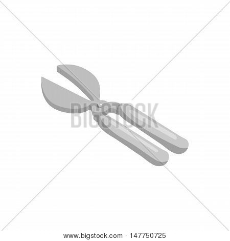 Garden shears icon in black monochrome style isolated on white background. Tools symbol vector illustration