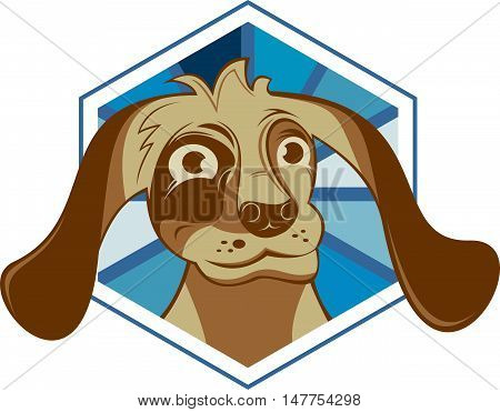 logo illustration funny cartoon head animal dog