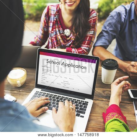 School Application Document Registration Form Concept
