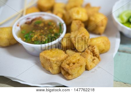 Tofu Fried food is healthy and delicious.