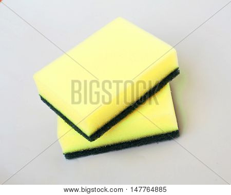 Sponge dish isolated on white background idea
