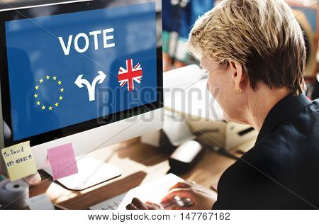 Brexit Bremain UK EU Referendum Concept