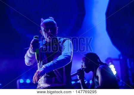 BUDVA- JULY 16 2015: THE PRODIGY BAND GIG ON THE MAIN STAGE AT SEA DANCE FESTIVAL. MUSIC FESTIVAL JULY 16 2015 IN BUDVA JAZ BEACH MONTENEGRO