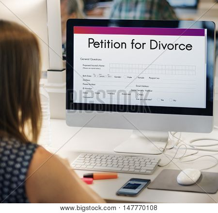 Petition Divorce Arguing Conflict Despair Breakup Concept