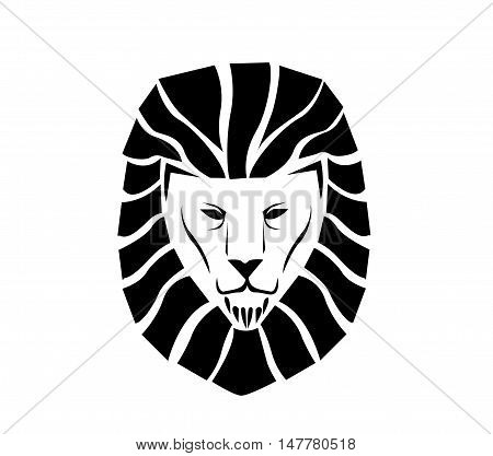 Lion face logo on white background illustation