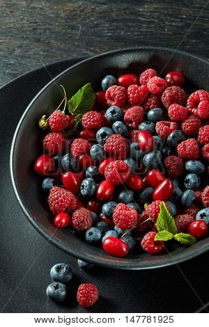 Ceramic plate of assortment berries