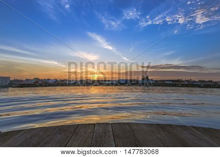 The magnificent sunrise by Riverside at Malaysia morning
