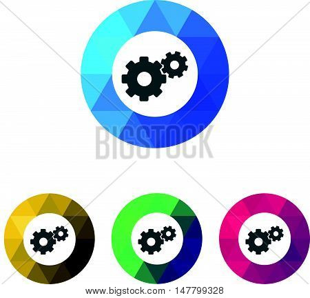 Modern Low Poly Ring Gear or Setting Icons