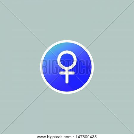 Modern Female Symbol Icon with Long Shadow