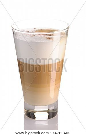 Kaffee Latte, isoliert auf weiss