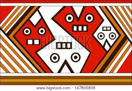 Spirit. Ethnic pattern of American Indians: Aztecs, Mayans, Incas. Vector illustration.