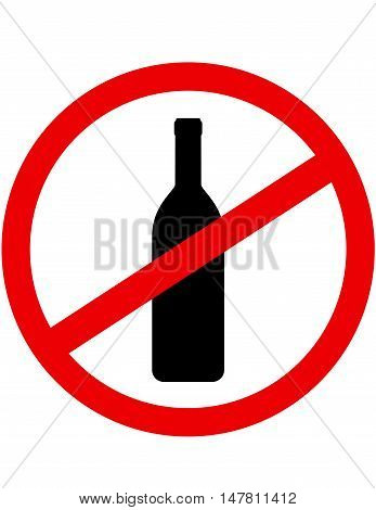 Sign Stop Alcohol With Wine Bottle