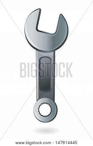 Spanner. Wrench. Key. Hand wrench tool or spanner. Vector realistic illustration isolated on white background