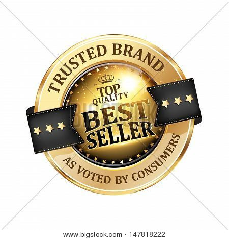 Best seller, Trusted Brand,  as voted by consumers - luxurious elegant icon / ribbon for retailers