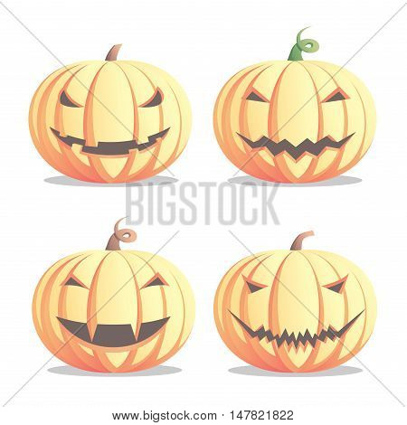 Set of pumpkins for Halloween vector illustration