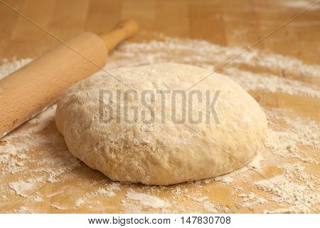 Yeasty Dough And Rolling Pin