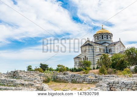 St. Vladimir's ancient Cathedral in Chersonese Sevastopol Crimea Russia September 13 2016