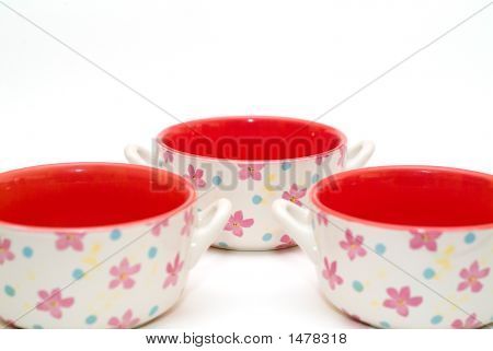 Farvestrålende suppe kopper