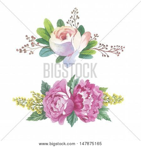 Wildflower rose flower in a watercolor style isolated. Full name of the herb: rose, Hulthemia, Rosa. Aquarelle flower could be used for background, texture, pattern, frame or border.