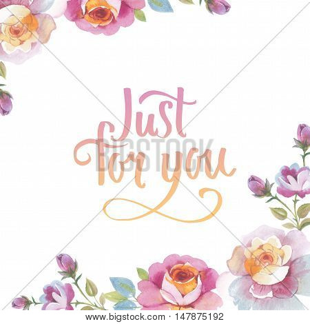 Wildflower rose flower frame in a watercolor style isolated. Full name of the herb: rose, Hulthemia, Rosa. Aquarelle flower could be used for background, texture, pattern, frame or border.