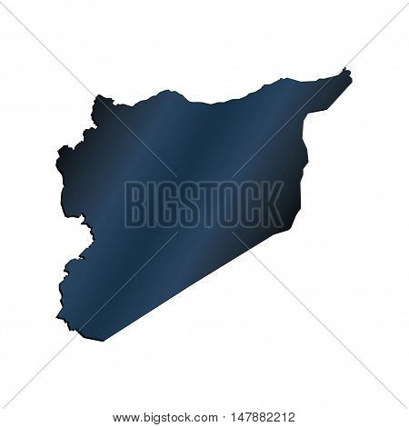 3D Vector Syria Map Carbon Border Outline