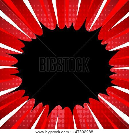 Comic book explosion superhero pop art style radial lines background. Manga or anime speed frame.