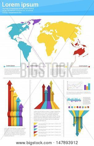 Graph Set Finance Diagram Infographic Icon Financial Business Chart Flat Vector Illustration