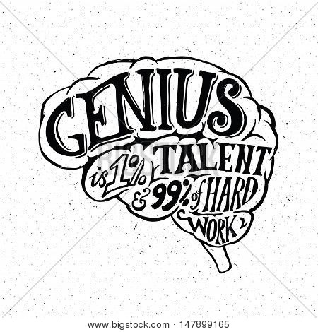 Vector illustration of brain designs. These are lettering representations of creativity, ideas, inspiration, intelligence, thoughts, strategy, memory, innovation, education, learning. Eps10.