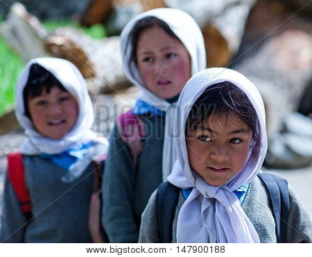 Balti Children In Ladakh, India