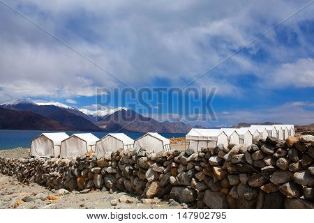 Pangong Lake In Ladakh, Jammu And Kashmir State, India