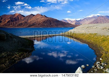 Pangong Lake In Ladakh, Jammu And Kashmir State, India