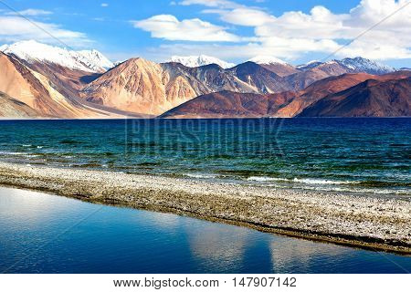 Pangong Tso Lake In Ladakh, India
