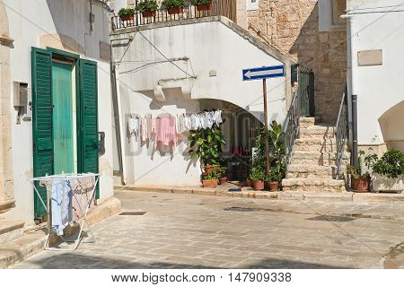 Alleyway. Sammichele di Bari. Puglia. Southern Italy.