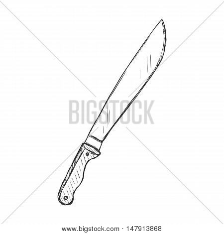 Vector Sketch Machete Knife