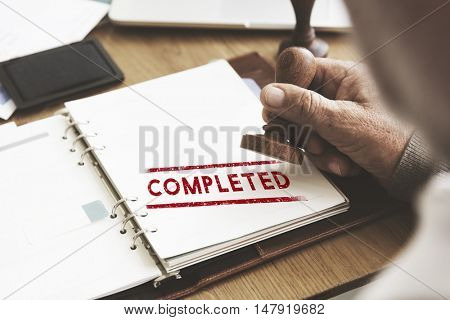 Completed Accomplishment Finished Achievement Concept