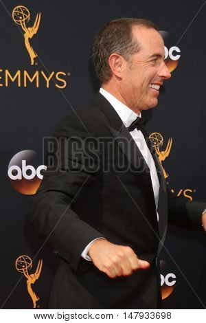 LOS ANGELES - SEP 18:  Jerry Seinfeld at the 2016 Primetime Emmy Awards - Arrivals at the Microsoft Theater on September 18, 2016 in Los Angeles, CA