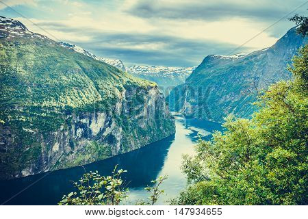 View On Geirangerfjord From Flydasjuvet Viewpoint Norway