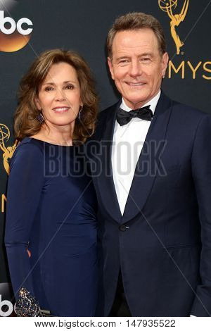 LOS ANGELES - SEP 18:  Bryan Cranston, Robin Dearden at the 2016 Primetime Emmy Awards - Arrivals at the Microsoft Theater on September 18, 2016 in Los Angeles, CA