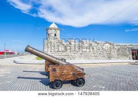 HAVANA CUBA - JULY 18 : The Morro castle in Havana Cuba on July 18 2016. The castle was built by the Spaniards in the years 1589 to 1630
