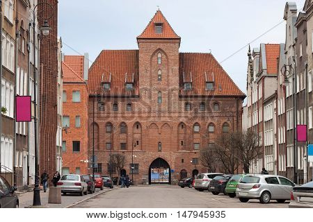 Gates Zuraw in Gdansk. Poland. View from the oldtown.