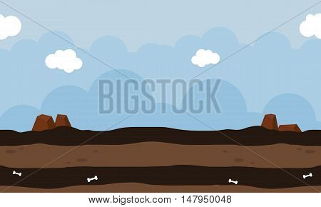 Landscape for game design vector art illustration