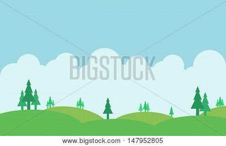 Silhouette of hill and beautiful sky landscape vector art