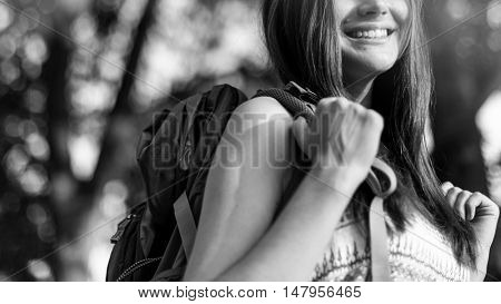 Backpacker Casual Travel Tourist Carefree Nature Concept