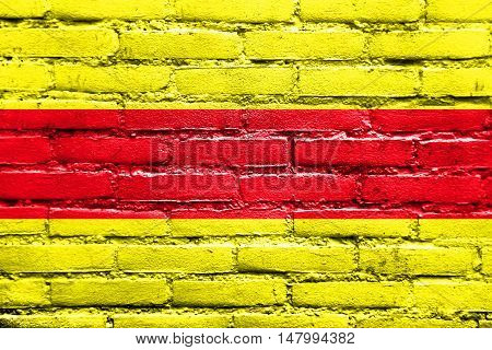 Flag Of Pasaje, Ecuador, Painted On Brick Wall