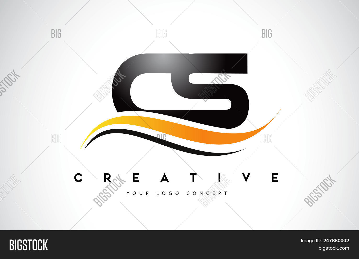 Cs C S Swoosh Letter Vector & Photo (Free Trial) | Bigstock