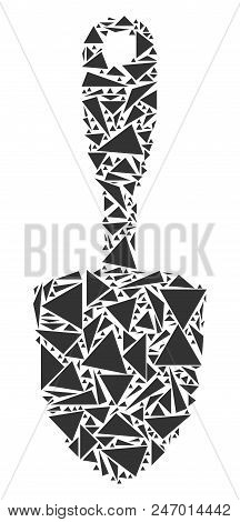 Scoop Shovel Collage Of Triangle Elements In Various Sizes And Shapes. Vector Polygons Are Grouped I