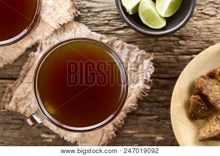 Fresh Homemade Aguapanela, Agua De Panela Or Aguadulce, A Popular Latin American Sweet Drink Made Of