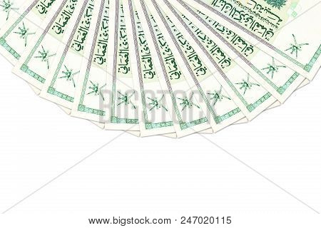 Some Omani Rial Bank Notes With Copy Space